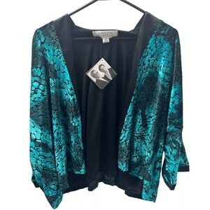 American Glamour Badgley Mischka Velvet Topper Teal Size XS Cosplay Festival